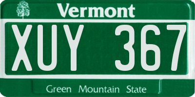 VT license plate XUY367