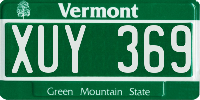 VT license plate XUY369