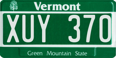 VT license plate XUY370