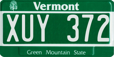 VT license plate XUY372