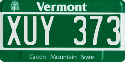 VT license plate XUY373