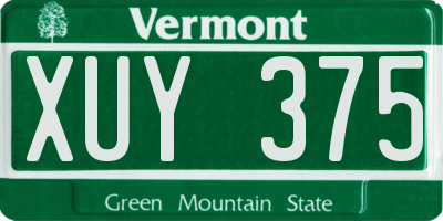 VT license plate XUY375