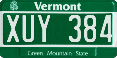 VT license plate XUY384