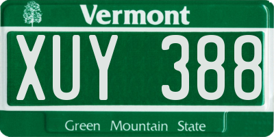 VT license plate XUY388
