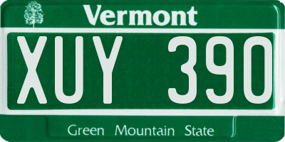 VT license plate XUY390
