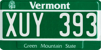 VT license plate XUY393