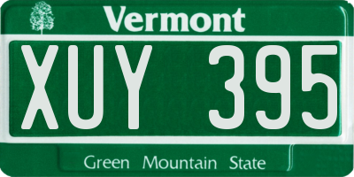 VT license plate XUY395