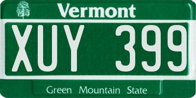 VT license plate XUY399