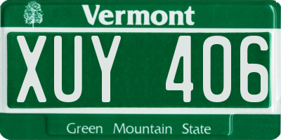 VT license plate XUY406