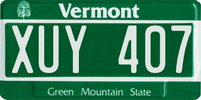 VT license plate XUY407