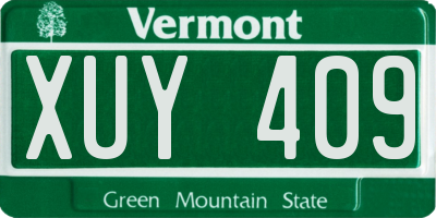 VT license plate XUY409