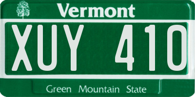 VT license plate XUY410