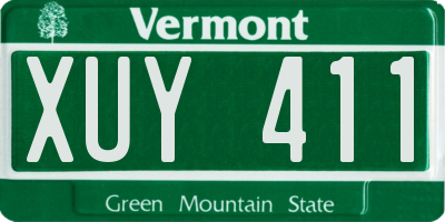 VT license plate XUY411