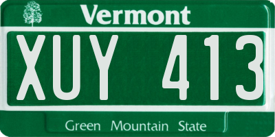 VT license plate XUY413