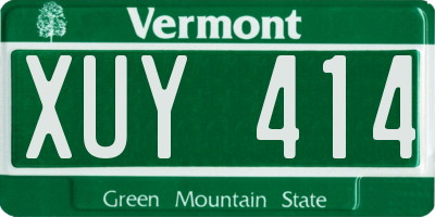 VT license plate XUY414