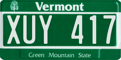 VT license plate XUY417