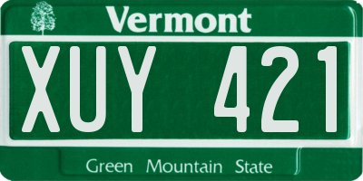 VT license plate XUY421