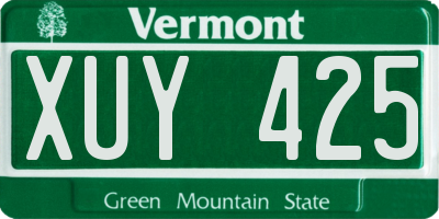 VT license plate XUY425