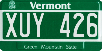 VT license plate XUY426