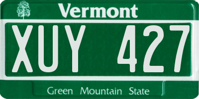 VT license plate XUY427