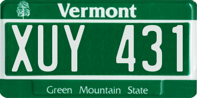 VT license plate XUY431