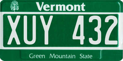 VT license plate XUY432