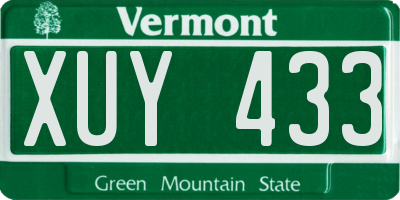 VT license plate XUY433