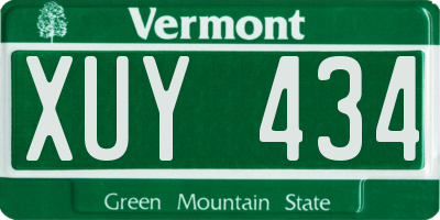 VT license plate XUY434