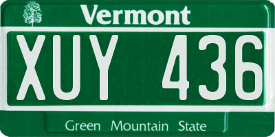 VT license plate XUY436