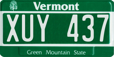 VT license plate XUY437