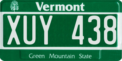 VT license plate XUY438