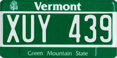 VT license plate XUY439
