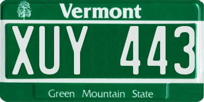 VT license plate XUY443