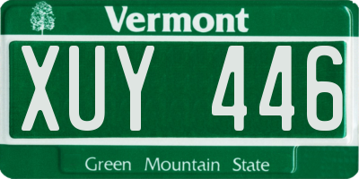 VT license plate XUY446