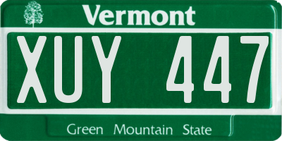 VT license plate XUY447