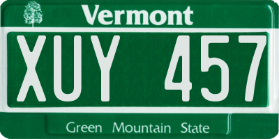 VT license plate XUY457