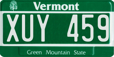 VT license plate XUY459
