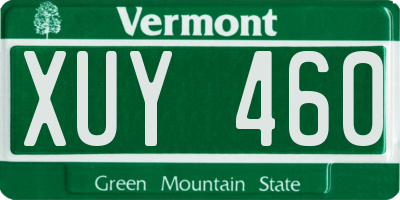 VT license plate XUY460