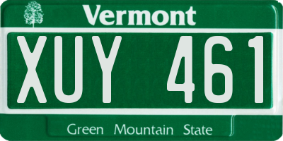 VT license plate XUY461