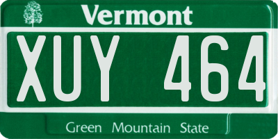 VT license plate XUY464