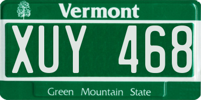 VT license plate XUY468
