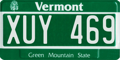VT license plate XUY469