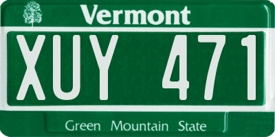 VT license plate XUY471