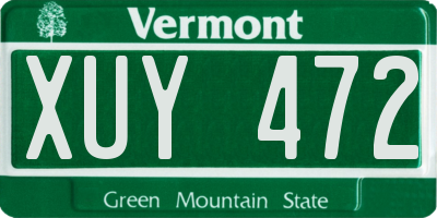 VT license plate XUY472