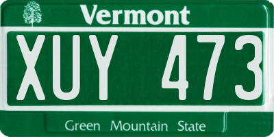 VT license plate XUY473