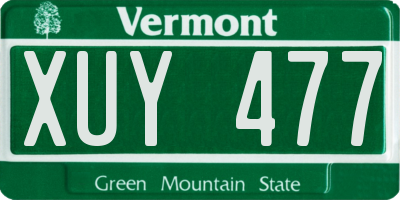 VT license plate XUY477