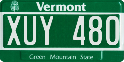 VT license plate XUY480