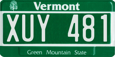 VT license plate XUY481