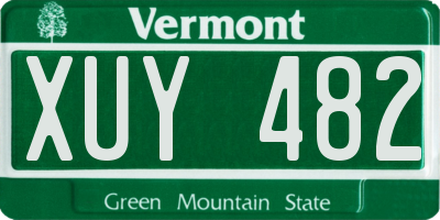 VT license plate XUY482