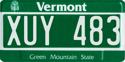 VT license plate XUY483
